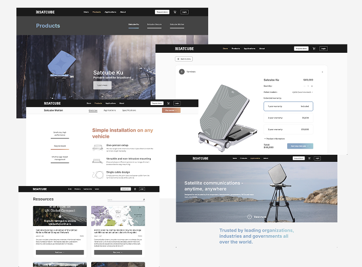 Satcube website pages