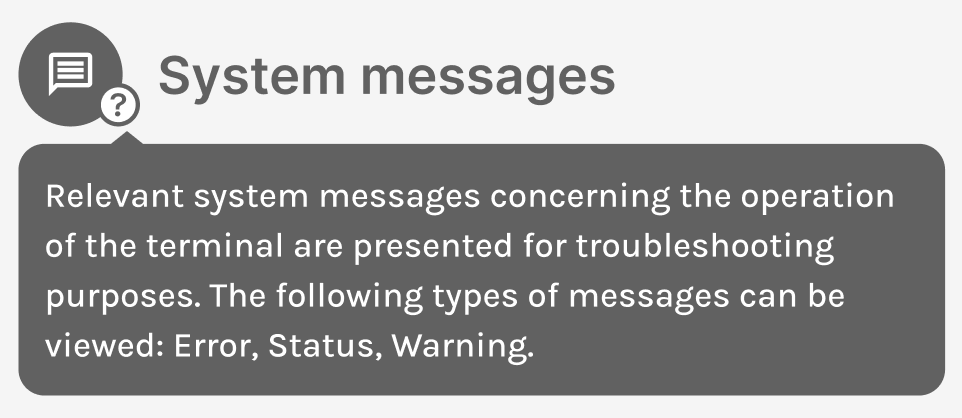 Tooltip explaining system messages